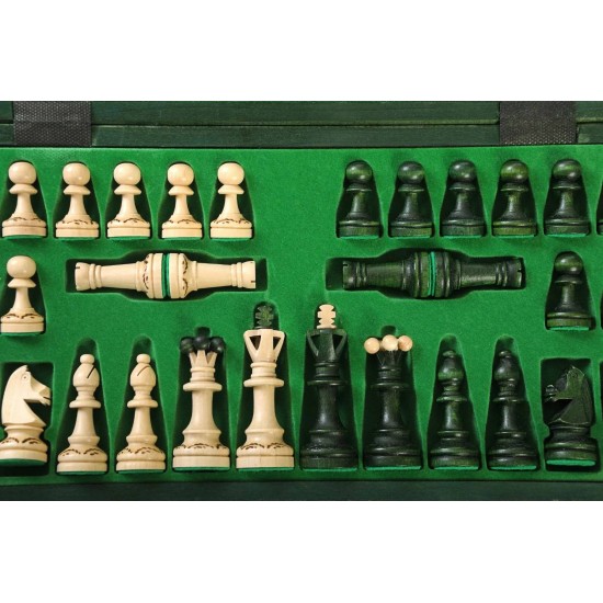 Набор шахмат Сенатор (зеленые), 41см х 41см, (Мадон 125)