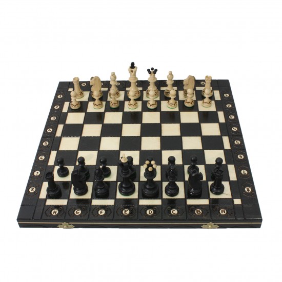 Набор шахмат Сенатор (черные), 41см х 41см, (Мадон 125)