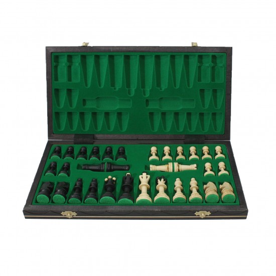 Набір шахів Сенатор (чорні), 41см х 41см, (Мадон 125)
