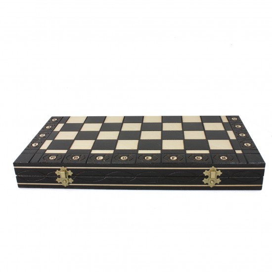 Набор шахмат Сенатор (черные), 41см х 41см, (Мадон 125)