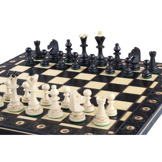 Набор шахмат Сенатор (черные), 41см х 41см, (Мадон 125)