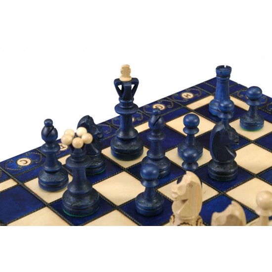 Набор шахмат Сенатор (синие), 41см х 41см, (Мадон 125)