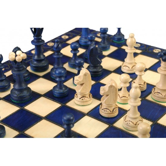 Набор шахмат Сенатор (синие), 41см х 41см, (Мадон 125)