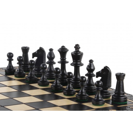 Набор шахмат Consul (черные), 49см х 49см, (Мадон-135)