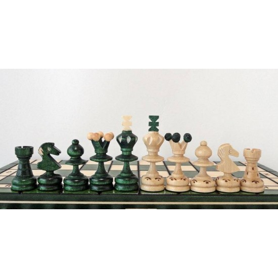 Набір шахів Перлина середня (зелені), 35см х 35см, (Мадон 134А)
