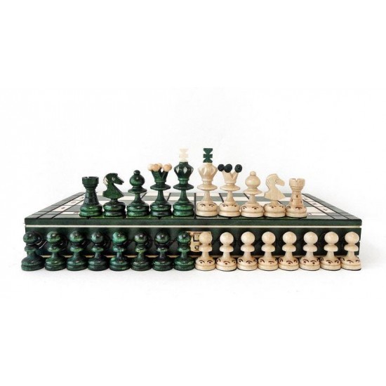Набір шахів Перлина середня (зелені), 35см х 35см, (Мадон 134А)