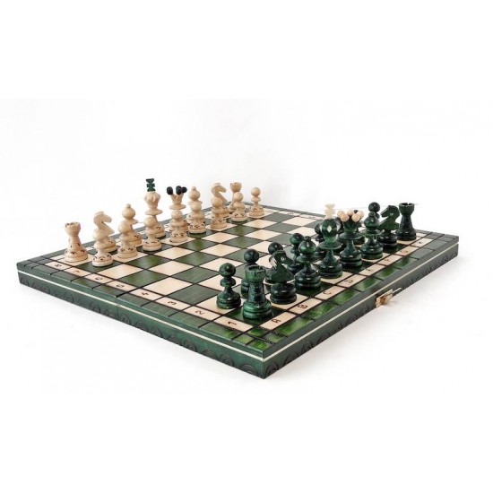 Набор шахмат Жемчужина средняя (зеленые), 35см х 35см, (Мадон 134А)
