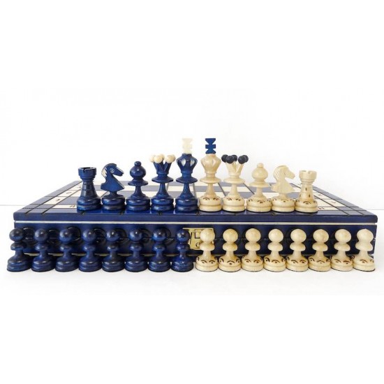 Набор шахмат Жемчужина средняя (синие), 35см х 35см, (Мадон 134А)