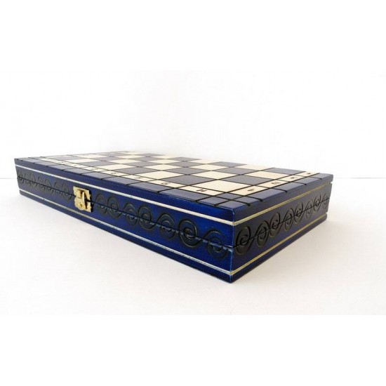 Набір шахів Перлина середня (сині), 35см х 35см, (Мадон 134А)