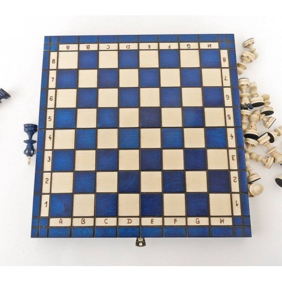 Набор шахмат Жемчужина средняя (синие), 35см х 35см, (Мадон 134А)