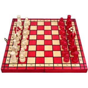 Набор шахмат Royal maxi (красные), 31см х 31см, (Мадон 151)