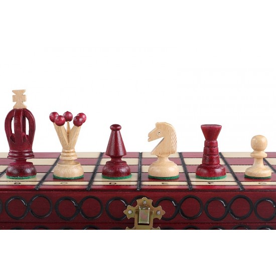 Набір шахів Королівські середні (червоні), 35см х 35см (Мадон 112)