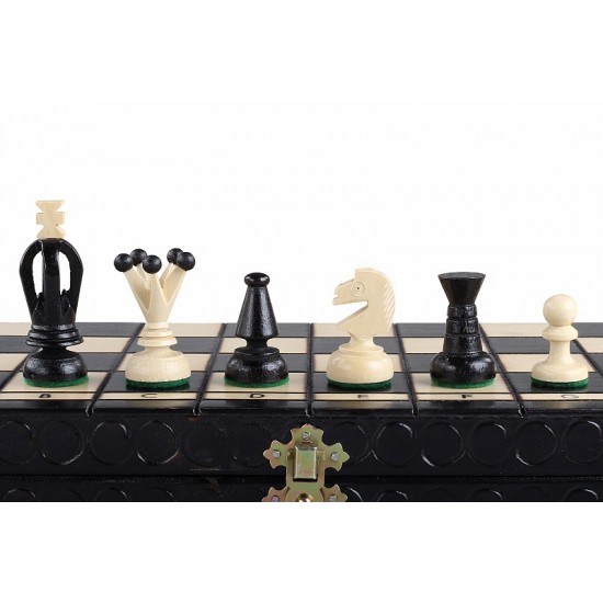 Набір шахів Королівські середні (чорні), 35см х 35см (Мадон 112)