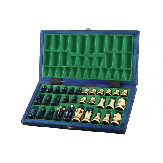 Набір шахів Королівські середні (сині), 35см х 35см (Мадон 112)