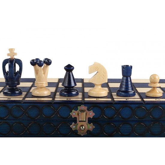 Набір шахів Королівські середні (сині), 35см х 35см (Мадон 112)