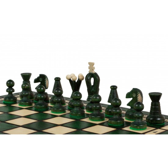 Набор шахмат Королевские средние (зеленые), 35см х 35см (Мадон 112)