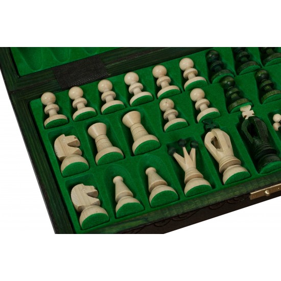 Набор шахмат Королевские средние (зеленые), 35см х 35см (Мадон 112)