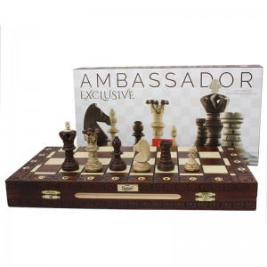 Шаховий набір Амбасадор Ексклюзив (з додактовими ферзями), 54см х 54см (Wegiel)