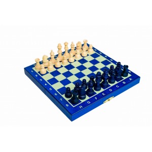 Набор шахмат Школьные (синий), 20см х 20см (Мадонн 154М)