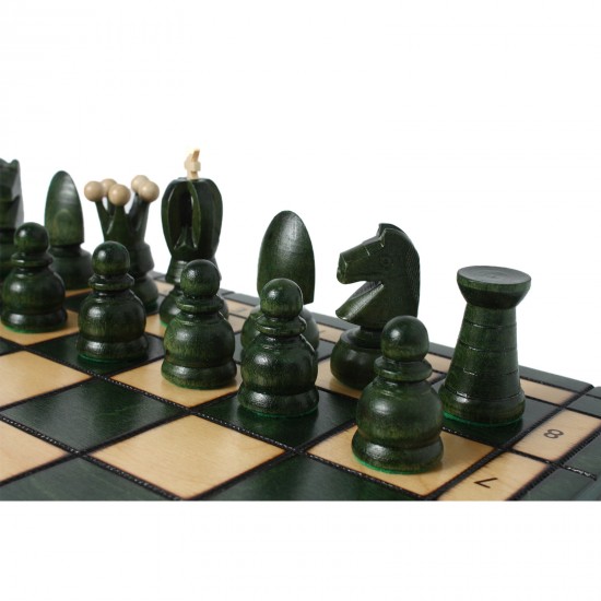 Набор шахмат Королевские большие (зеленые), 44см х 44см, (Мадон 111)