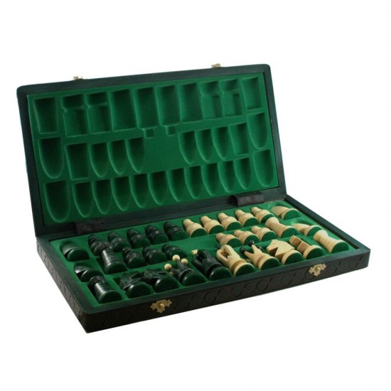 Набор шахмат Королевские большие (зеленые), 44см х 44см, (Мадон 111)