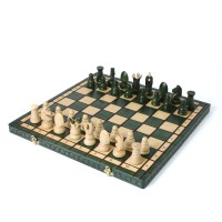 Набор шахмат Королевские большие (зеленые), 44см х 44см, (Мадон 111)