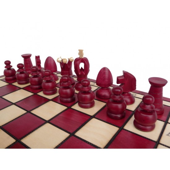 Набор шахмат Королевские большие (красные), 44см х 44см, (Мадон 111)