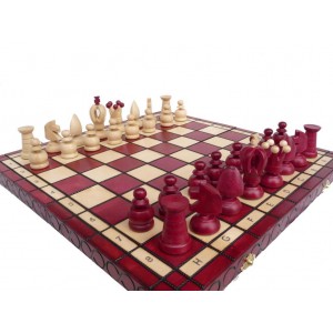 Набор шахмат Королевские большие (красные), 44см х 44см, (Мадон 111)