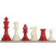Шахматные фигуры Стаунтон №6, красно-белые (пластик)