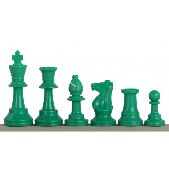 Шахові фігури Стаунтон №6, зелено-білі (пластик)