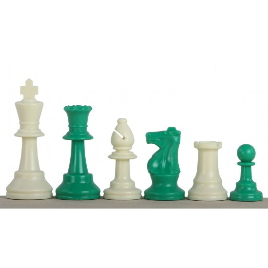 Шахматные фигуры Стаунтон №6, зелено-белые (пластик)
