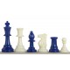 Шахові фігури Стаунтон №6, синьо-білі (пластик)