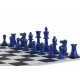 Шахматные фигуры Стаунтон №6, сине-белые (пластик)