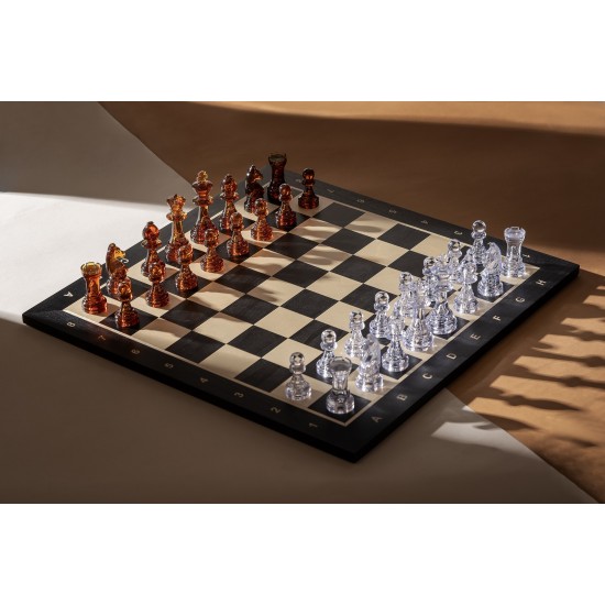 Шахові фігури Стаунтон №6, Янтарні (пластик)