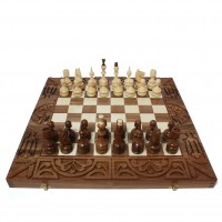 Набор шахматы + шашки + нарды Оберег, 50см х 50см (Украина)