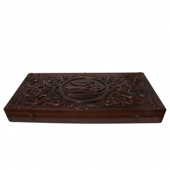 Нарди дерев'яні Тризуб, 55см х 50см. Ручна робота (Україна)