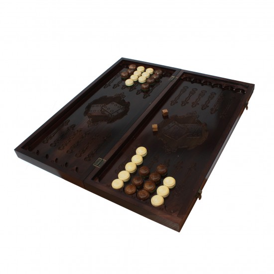 Нарды деревянные Трезуб, 55см х 50см. Ручная работа (Украина)