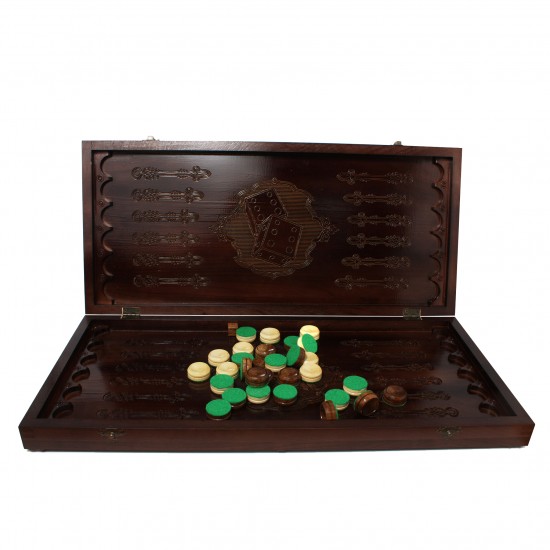 Нарди дерев'яні Тризуб, 55см х 50см. Ручна робота (Україна)