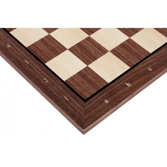 Шахова дошка №5 чорний горіх/клен, 48см х 48см, нескладна з позначеннями