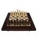 Набор шахматы + шашки + нарды Лотос (темный), 50см х 50см (Украина)