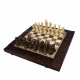 Набор шахматы + шашки + нарды Лотос (темный), 50см х 50см (Украина)