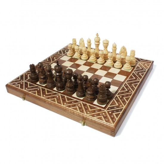 Набір шахи + шашки + нарди Лотос (світлий), 50см х 50см (Україна)