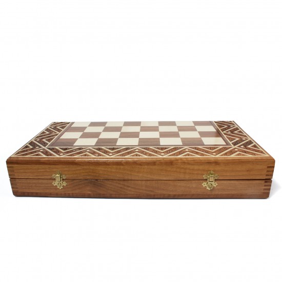 Набор шахматы + шашки + нарды Лотос (светлый), 50см х 50см (Украина)