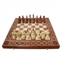Набір шахи + шашки + нарди Етно (черешня), 50см х 50см (Україна)