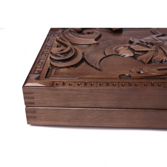 Нарды деревянные Арес и Афина, 55см х 50см. Ручная работа (Украина)