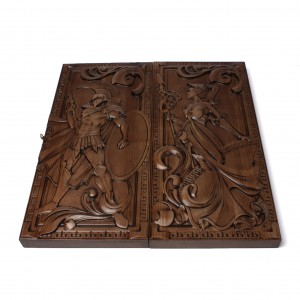 Нарды деревянные Арес и Афина, 55см х 50см. Ручная работа (Украина)